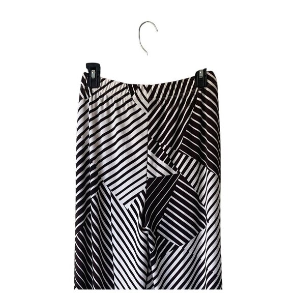 Travelers Chico's Wide Leg Pants Small NWT Stripe Palazzo Boho Ren Faire Pull On - Picture 8 of 15